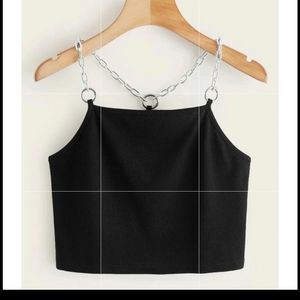 Tank top with silver chain